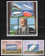 R.D.CONGO - 2001 - 3 BLOCS N° 192 à 194 -  CENTENAIRE DU ZEPPELIN - Mint/hinged