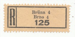 Böhmen Und Mähren / R-label: Brünn 4 - Brno 4 (2x Number: "125" And "891") (BM1-0187) - Andere & Zonder Classificatie