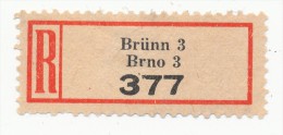 Böhmen Und Mähren / R-label: Brünn 3 - Brno 3 (2x Number: "377" And "242") (BM1-0190) - Andere & Zonder Classificatie