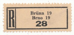 Böhmen Und Mähren / R-label: Brünn 19 - Brno 19 (2x Number: "28" And "29") (BM1-0203) - Autres & Non Classés