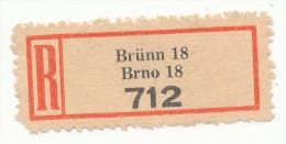 Böhmen Und Mähren / R-label: Brünn 18 - Brno 18 (2x Number: "712" And "992") (BM1-0206) - Otros & Sin Clasificación