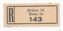 Böhmen Und Mähren / R-label: Brünn 16 - Brno 16 (2x Number: "143" And "355") (BM1-0213) - Other & Unclassified