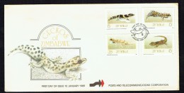 1989  Geckos  Complete Set On Single FDC - Zimbabwe (1980-...)