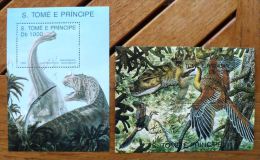 SAO TOME ET PRINCIPE Animaux Prehistoriques, Prehistoire. (Yvert N° BF 146/47) ** MNH** - Prehistorisch