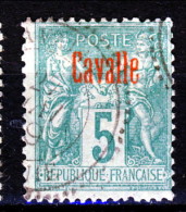 Cavalle 1893-1900 Tipo Sage Sovrastampati N. 1 C. 5 Verde Tipo II USATO Catalogo € 18 - Sonstige & Ohne Zuordnung