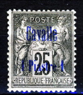 Cavalle 1893-1900 Tipo Sage Sovrastampati N. 6  1 P. Su C. 25 Nero Su Rosa Tipo II MLH Catalogo € 32 - Sonstige & Ohne Zuordnung