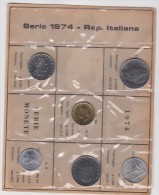 ITALIA REPUBBLICA SET MONETE SERIE COMPLETA ANNO 1974 FDC - Jahressets & Polierte Platten