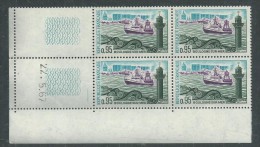 France N° 1503 XX Boulogne-sur-Mer, En Bloc De 4 Coin Daté Du 22 . 5 . 67 ; 1 Trait, Sans Charnière, TB - 1960-1969