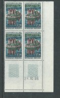 France N° 1506 XX Château De Val, En Bloc De 4 Coin Daté Du 28. 10 . 66 ;  2 Traits, Sans Charnière, TB - 1960-1969