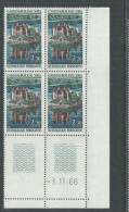 France N° 1506 XX Château De Val, En Bloc De 4 Coin Daté Du 3 . 11 . 66 ;  2 Traits, Sans Charnière, TB - 1960-1969