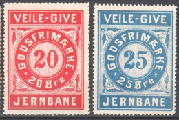 Denmark Local Railway Parcel Post, Veile-Give 2 Stamps. MNH. Trains/Railways/Eisenbahn Marken - Trains