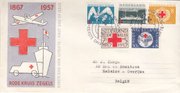 Croix Rouge - Pays Bas - Lettre De 1957 - Oblitération S' Gravenhage - Oiseaux - Pélican - Bateaux - Globe - Valeur 16 € - Cartas & Documentos