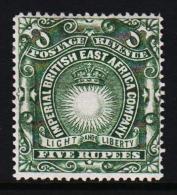 1890. IMPERIAL BRITISH EAST AFRICA COMPANY. Sun. FIVE RUPEES.  (Michel: 21A) - JF190573 - British East Africa