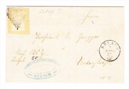 Heimat ZH BÜLACH ?.3.1855 Fingerhutstempel 20Rp. Strubel #25B Auf Pfandschein Brief - Lettres & Documents