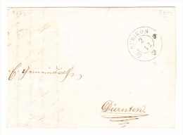 Heimat ZH BÜBIKON 2.12. (1853) Brief Teil Nach Dürnten - 1843-1852 Federale & Kantonnale Postzegels