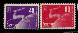 (cl.11 - P.51) Israël ** N° 27 - 28 (ref. Michel Au Dos) - Le  Cerf - - Ongebruikt (met Tabs)