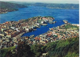 MILLE ANS APRES LES VIKINGS BERGEN  VUE AERIENNE - Storia Postale