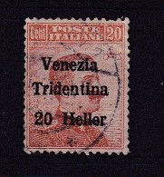 1918 - TERRE REDENTE - TRENTINO ALTO ADIGE - USATO - Cat. Sassone N.30 (185) - Trento