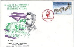 Frederick Cook At North Pole 80 Years - București 1988 - Explorateurs & Célébrités Polaires