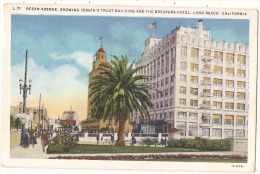 Ocean Avenue, Showing Jergin's Trust Building And The Breakers Hotel, Long Beach  Unused - Long Beach