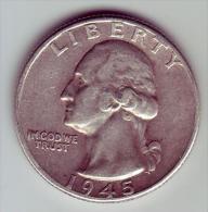 - USA - Etats Unis - Quarter Dollar Washington 1945. - 1932-1998: Washington