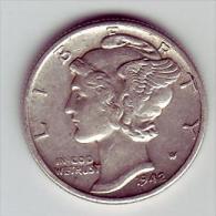 - USA - Etats Unis - One Dime Mercury 1942. - 1916-1945: Mercury