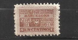 8359-SELLO FISCAL 1930 CAJA PENSIONES VEJEZ AHORRO BARCELONA 1 CENTIMO.ANTIGUO SELLO,SPAIN REVENUE,DISPONGO DE OTRO TIPO - Fiscales