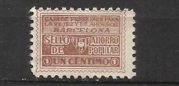 2556-SELLO FISCAL 1930 CAJA PENSIONES VEJEZ AHORRO BARCELONA 1 CENTIMO.ANTIGUO SELLO,SPAIN REVENUE,DISPONGO DE OTRO TIPO - Fiscales