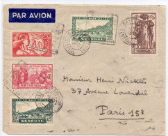 LETTRE OBL DAGUIN DAKAR  PRINCIPAL PAR AVION POUR PARIS - Lettres & Documents