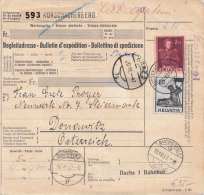 ÖSTERREICH Nachporto 1947 Auf SCHWEIZ Paketkarte - 12 Gro Nachporto Auf Schweizer Paketkarte Mit 2 Fr + 80 C Fra ... - Strafport