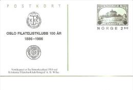 82068) Intero Postale Della Norvegia Con 2.5 Oslo Filatelistklubb 100°- Nuova - Entiers Postaux