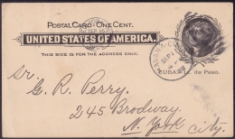 1899-EP-111. CUBA. US OCCUPATION. 1899. Ed.39. ENTERO POSTAL. POSTAL STATIONERY TO NEW YORK. - Lettres & Documents