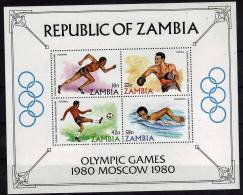 ZAMBIE   BF 9   * *  Jo 1980 Football Soccer Fussball Course Boxe Natation - Unused Stamps
