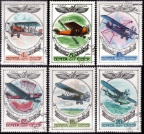 RUSSIE  1977 -  PA 124 à 129  -  Histoire De L'aviation  - Oblitérés - Used Stamps