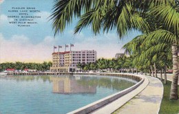 Florida West Palm Beach Flagler Along Lake Worth Hotel George Washington In Distance - West Palm Beach