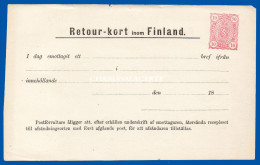 FINLAND 1890 POST OFFICE RETURN RECEIPT RETOUR-KORT 10 PENNI PINK HIGGINS & GAGE W7 UNUSED AVERAGE CONDITION - Entiers Postaux