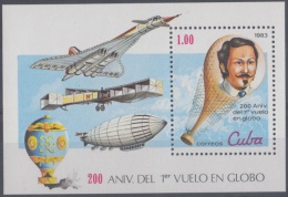 1983.30 CUBA 1983 Ed.2899 200 ANIV PRIMER VUELO EN GLOBO. SHEET GLOBE MATIAS PEREZ AIRPLANE AVION ZEPPELIN  MNH - Neufs