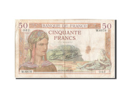 Billet, France, 50 Francs, 50 F 1934-1940 ''Cérès'', 1937, 1937-09-09, TB - 50 F 1934-1940 ''Cérès''