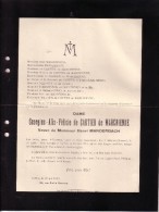 SUARLEE IXELLES Georgine De CARTIER De MARCHIENNE Veuve Henri MANDERBACH 1859-1913 CARTIER D'YVES Faire-part Décès - Esquela