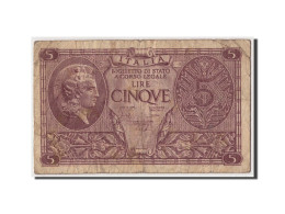 Billet, Italie, 5 Lire, 1944, 1944-11-23, KM:31b, B+ - Regno D'Italia – 5 Lire