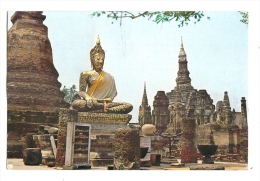 Cp, Thaïlande, A Buddha Statue Of Wat Mahathat, A Ruined Temple In Sukhothai Province, Voyagée - Thaïlande