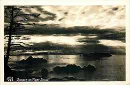 247037-Washington, Seattle, RPPC, Puget Sound Sunset, Ellis Photo No 288 - Seattle