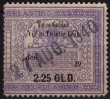 NETHERLANDS Revenue Stamp - BELASTING - 2.25 GLD - Used - Fiscales