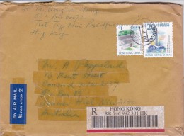 Hong Kong 2000 Registered Mail Sent To Australia - Used Stamps