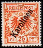 1899. Karolinen 25 Pf. REICHSPOST. (56*). (Michel: 5 II) - JF190973 - Karolinen