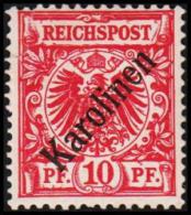 1899. Karolinen 10 Pf. REICHSPOST. (48*). Defective.  (Michel: 3 I) - JF190967 - Isole Caroline