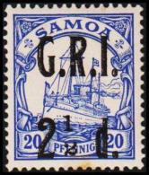 1914. G.R.I. 2½ D SAMOA 20 Pf. Kaiserjacht SMS Hohenzollern.  (Michel: 4) - JF191096 - Sonstige & Ohne Zuordnung