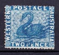 Western Australia 1861 Swan 2d Blue P14 Used   SG 39 - Gebruikt