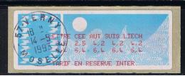 ATM, LISA 1, MONETEL CROUZET ,PAPIER CARRIER, SUPPORT JAUNE, ATM  DE TABLE DE TARIF LETTRE CEE. RESERVE FRANCE - 1985 « Carrier » Paper