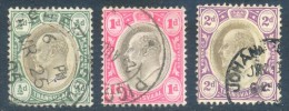 Transvaal 1904. ½d, 1d And 2d (wmk.MCA). SACC 266-268, SG 260-262. - Transvaal (1870-1909)